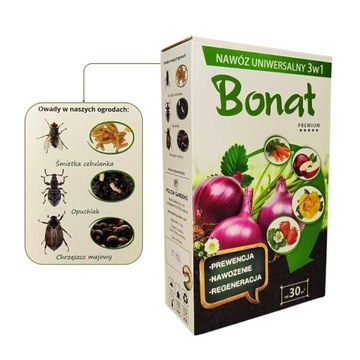 Nawóz uniwersalny 3w1 Bonat Premium STOP Pędrak,Opuchlak,Śmietka 1 kg