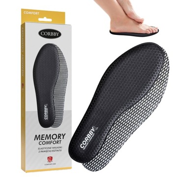 Elastyczne wkładki do butów z pamięcią kształtu stopy Memory Comfort r. 41