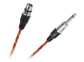 Kabel mikrofonowy gniazdo CANON-wtyk JACK 6.3mm 3m (1LL)