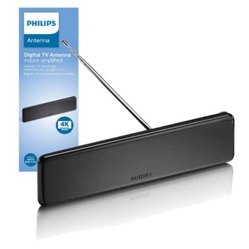 Antena pokojowa do telewizji naziemnej DVB-T2 HEVC filtr 3/4G Philips