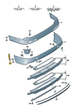 AUDI OE 4M0807083 VÝZTUHA NÁRAZNÍKU