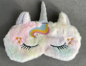 МАСКА ДЛЯ СПАНИЯ ДЛЯ ГЛАЗ РАССЛАБЛЯЮЩАЯ ЕДИНОРОГ РОЗОВЫЙ ПЛЮШ