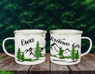 Kubek metalowy, emaliowany 360 ml Ewa Królowa Gór - KCM68