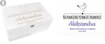 Белая деревянная коробочка для причастия, подарок для причастия, ГРАВИВА, большая.