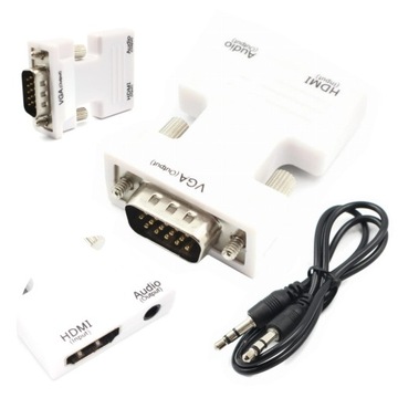 Adapter KONWERTER obrazu sygnału z HDMI na do VGA