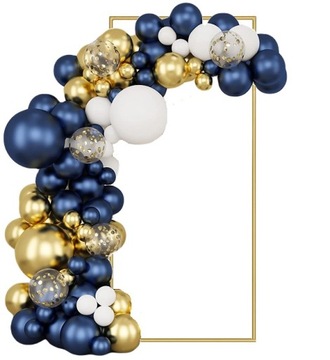 BALONY łuk girlanda granat konfetti ZŁOTE 120 szt