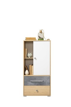 Komoda STEP ST-05 60x120 dąb biszkoptowy + biały + betonowy