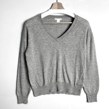 H&M WOOL BLEND Szary Sweter Wełna S