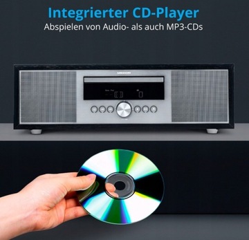 МОЩНОЕ ЦИФРОВОЕ РАДИО DAB+ FM CD MP3 USB BLUETOOTH 30 Вт RMS