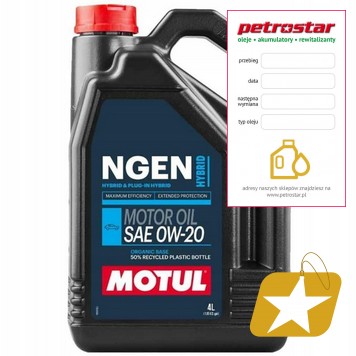 MOTUL NGEN HYBRID 0W20 4L
