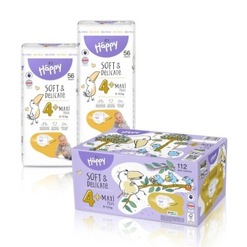Pieluszki Bella Happy 4+ Maxi Plus BOX 112 szt.