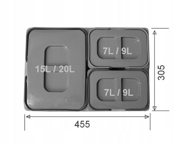 Контейнер для мусора, контейнер для сортировки мусора, 15л.