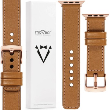 Prémiový kožený řemínek pro Apple Watch 42/41/40/38 mm, ruční výroba, Polský