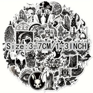 W43 STICKER BOMB STICKERS наклейки ПАНК ГОТИЧЕСКИЙ УЖАС ЧЕРЕП микс 50шт.