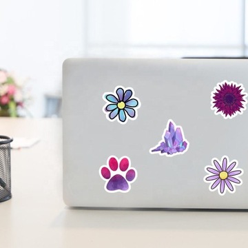 НАБОР ВОДОНЕПРОНИЦАЕМЫХ НАКЛЕЙКОВ MIX PURPLE 50 ШТ.