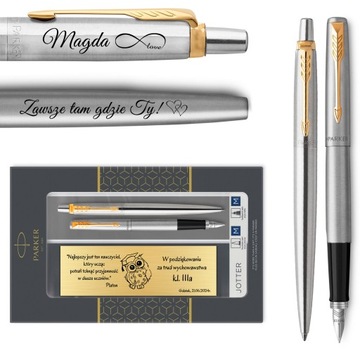 Pióro wieczne i długopis Parker Jotter z GRAWEREM Prezent dla Mamy Taty