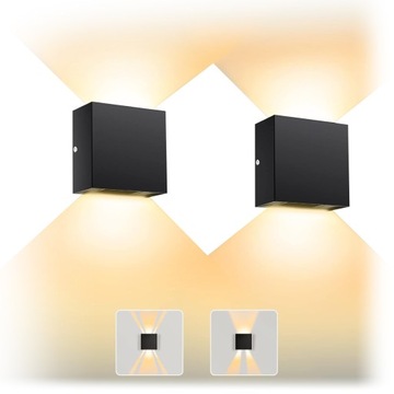LAMPA ŚCIENNA LED WEWNĘTRZNY KINKIET REGULACJI 3 WIĄZKI ŚWIATŁA 12W 2szt