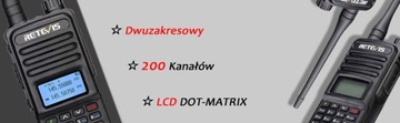 Retevis RT85 Walkie Talkie Dual Band, Radio Daleki Zasięg, DTMF FM (2 Szt)