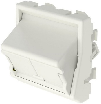 Ramka Adapter 2xRJ45 mosaic 45x45 kątowy 2x keystone