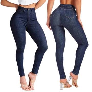 Spodnie Damskie Modne Jeansy Modelujące Dżinsy