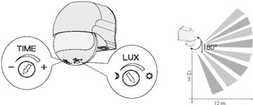 CZUJNIK RUCHU ZMIERZCHU 2 Zakresy BIAŁY do LED HIT