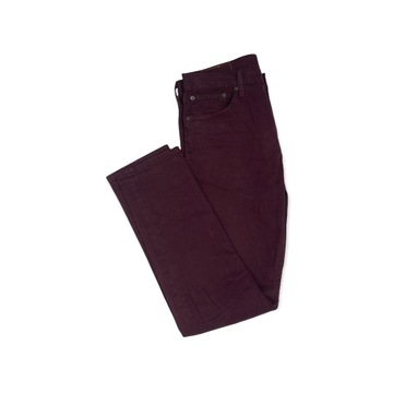 Bordowe spodnie Jeansy damskie LEVIS 510 L30