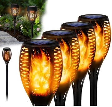 4x Lampa solarna LED POCHODNIA efekt OGIEŃ PŁOMIEŃ