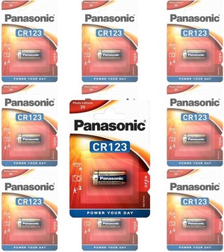 10x BATERIA LITOWA PANASONIC CR 123 DL123A CR17345 długa data ważności