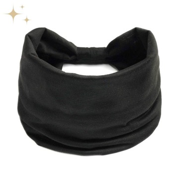 ШИРОКАЯ повязка для волос, черная, УДОБНАЯ, гладкая, за уши, МОДНАЯ