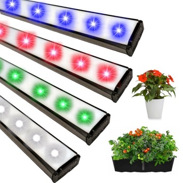 LAMPA do uprawy roślin Świetlówka LED GROW 4x50cm do uprawy roślin