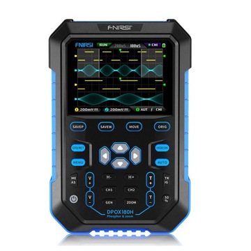 Fnirsi DPOX180H dwukanałowy oscyloskop cyfrowy 180MHz-3DB 2w1 niebieski