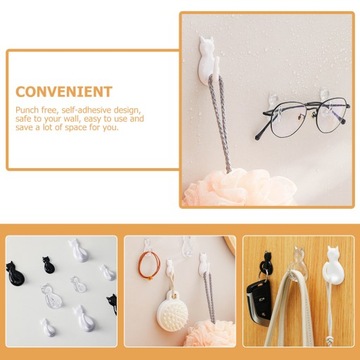 Крючок для кошачьего хвоста, вешалки, брелок, липкий настенный крючок