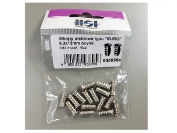 Wkręty Do Zawiasów Typ Euro OC 6,3x13 mm 16szt HSI