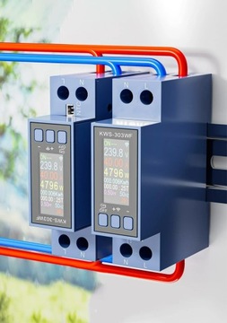 Licznik WiFi TUYA energii prądu watomierz przekaźnik 40A LCD na szynę DIN