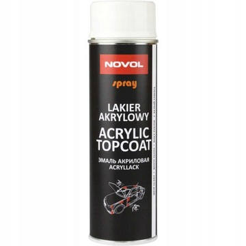 NOVOL Topcoat Lakier Akrylowy Biały Połysk Spray