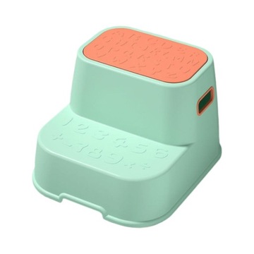 Double up Toddlers Step Stool Lightweight Sturdy Step Stool 2 Step green