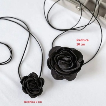 ЧЕРНОЕ АТЛАСНОЕ ЧОКЕР-ОЖЕРЕЛЬЕ С РОЗОЙ, БОЛЬШОЙ РЕМЕНЬ