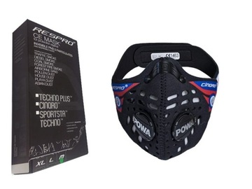 Maska antysmogowa Respro Cinqro CE pasek + etui L