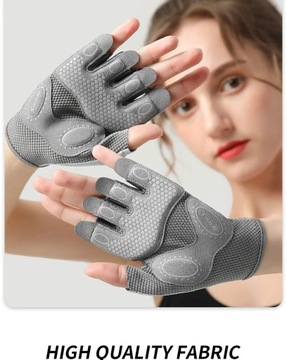 Женские спортивные перчатки для занятий йогой, противоскользящие и амортизирующие полупальцы.