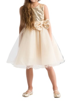 Elegancka Sukienka Bianka złoto, 104