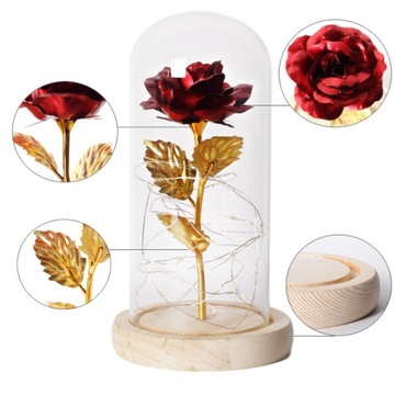 ВЕЧНАЯ РОЗА В СТЕКЛЕ, СВЕТЯЩАЯСЯ КРАСНАЯ, ПОДАРОК ​​ЖЕНЩИНЕ НА ДЕНЬ МАТЕРИ