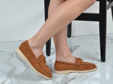 Удобные женские лоферы кожаная замшевая обувь повседневная обувь