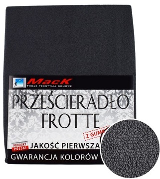 PRZEŚCIERADŁO FROTTE Z GUMKĄ 220X200 ciemny szary
