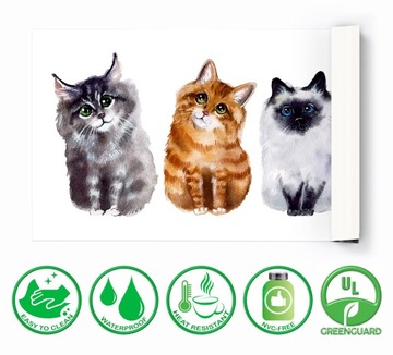 Защитный коврик на стол 120х60 Кошки Кошки пастель