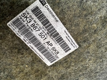 VW GOLF VI 6 3-ДВЕРНЫЙ 3D ХЭТЧБЕК HB ПОТОЛОК