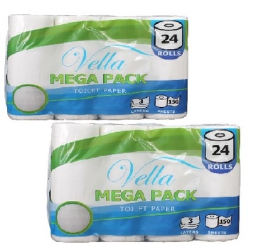 Papier toaletowy VELLA worek 48 rolek 3W POLSKI PRODUKT - DOBRA JAKOŚĆ
