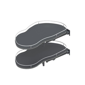 Nerka półka narożna Corner Optima Maxima Silva prawa 800/450 grafit REJS