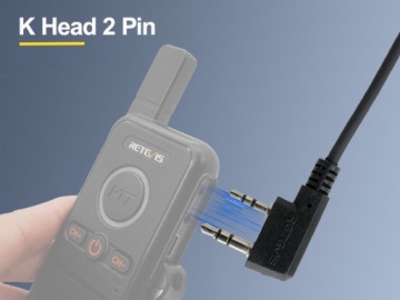 Телефонная трубка для рации (2-контактная) Retevis