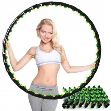 ODCHUDZAJĄCE HULA HOP Z WYPUSTKAMI OBCIĄŻENIEM KOŁO SKŁADANE MASAŻER 98 cm