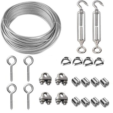 ТРОС ИЗ НЕРЖАВЕЮЩЕЙ СТАЛИ 3 ММ, САДОВАЯ ПРОВОЛОКА 15 М.